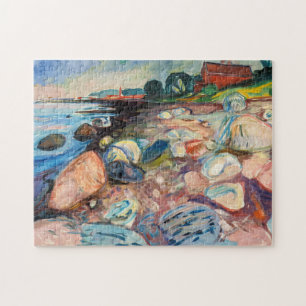 Quebra-cabeça Edvard Munch - Shore com Casa Vermelha