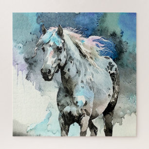 Quebra-cabeça Égua Appaloosa Travessa Aquarela