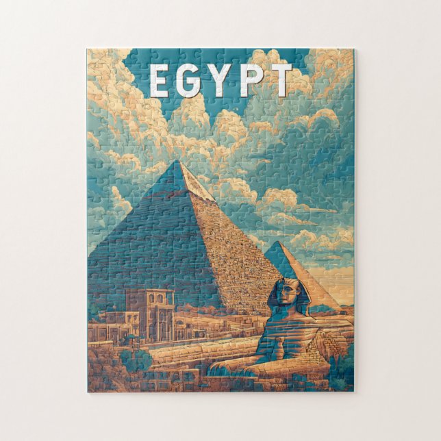 Quebra-cabeça Egypt Illustration Travel Art Vintage (Vertical)