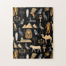 Egyptian Hieroglyphic Symbol Pattern Background