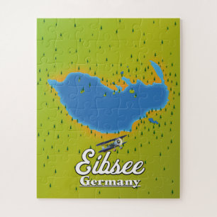 Quebra-cabeça Eibsee Germany travel poster.