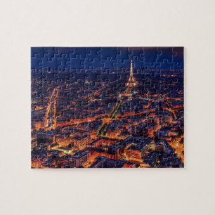 Quebra-cabeça Eiffel Tower Paris City Night Europe - Viagem