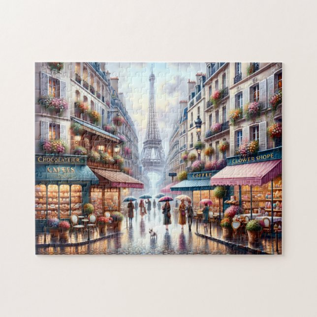 Quebra-cabeça Eiffel Tower Rainy Day in Paris (Horizontal)