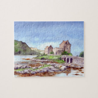 Quebra-cabeça Eilean Donan Castle Watercolor Painting