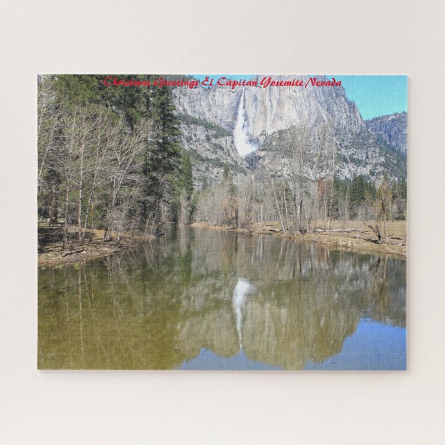 Quebra-cabeça El Capitan Yosemite Nevada.Saudação de Natal (Horizontal)
