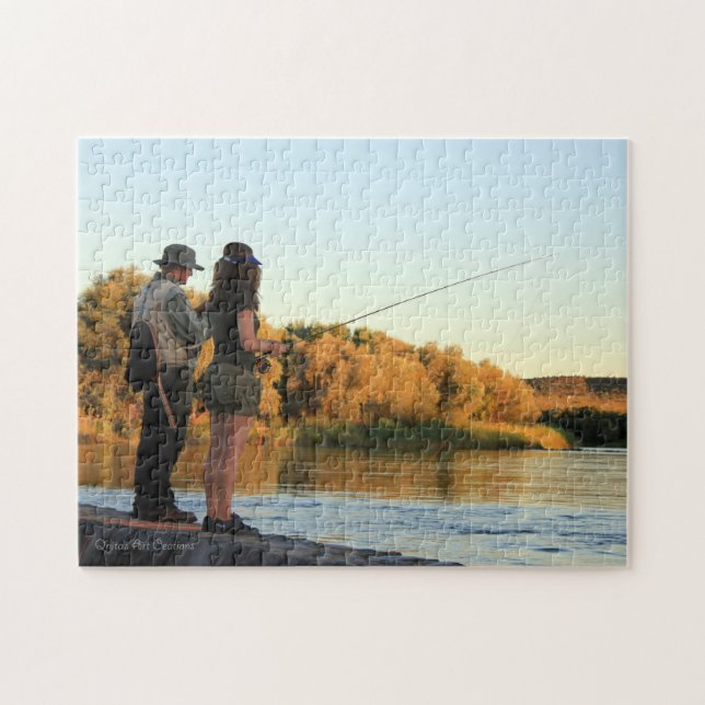 Quebra-cabeça Ele e ela pesca (Horizontal)