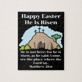 Quebra-cabeça Ele é Risen 3 cruzes Páscoa de desenho de tombo va