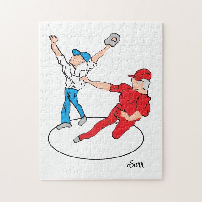 Quebra-cabeça :  Ele está seguro / Beisebol  (Vertical)