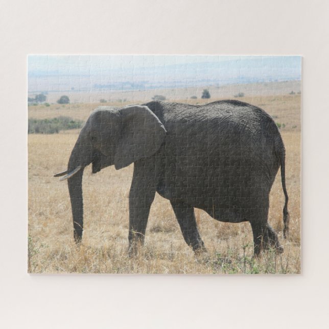 Quebra-cabeça elefante africano (Horizontal)