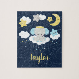 Quebra-cabeça Elefante Amarelo e Marinho