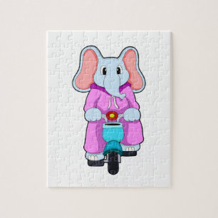 Quebra-cabeça Elefante com Bicicleta