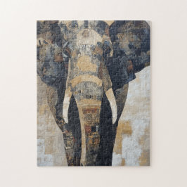 Quebra-cabeça Elefante com desenhos do Benim no corpo