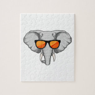 Quebra-cabeça Elefante com óculos de sol