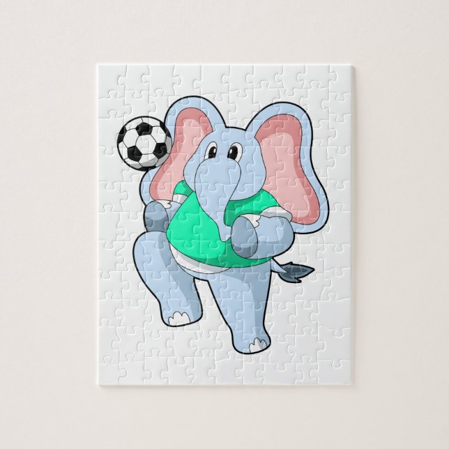 Quebra-cabeça Elefante como jogador de futebol com Soccer.PNG (Vertical)