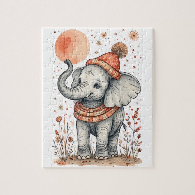 Quebra-cabeça Elefante de Festa  (Vertical)