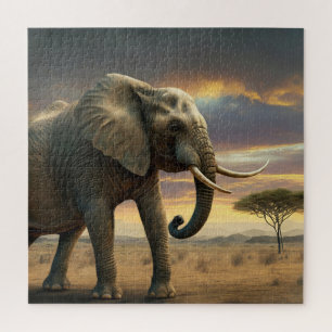 Quebra-cabeça Elefante Maiestoso Africano Bush