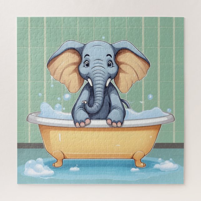 Quebra-cabeça Elefante no banho (Vertical)