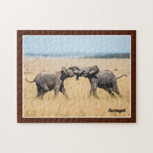 Quebra-cabeça Elefante Serengeti África Savana Vida Selvagem