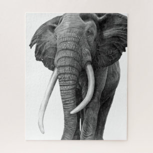 Quebra-cabeça Elefante-touro - Desenho a lápis