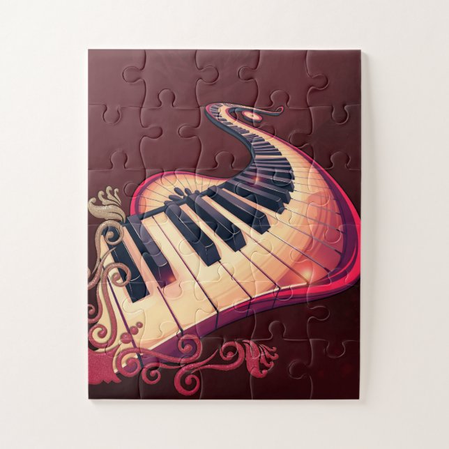 Quebra-cabeça Elegance in motion, the curved piano.  (Vertical)