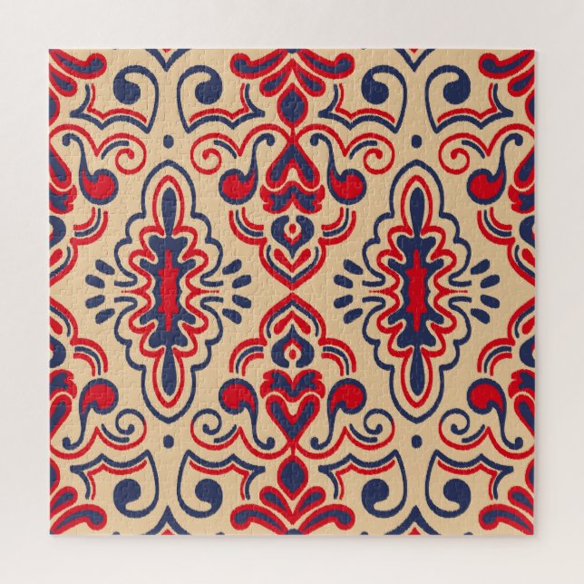 Quebra-cabeça Elegância bordada: Padrão do Tecido Ikat (Vertical)