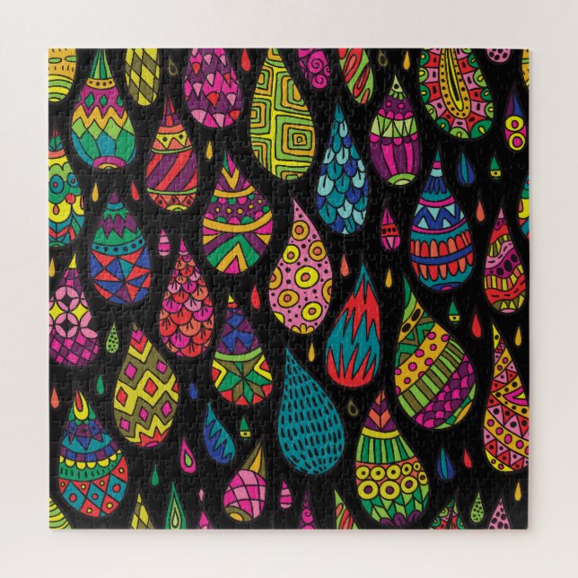 Quebra-cabeça elegância floral, fundo abstrato. (Vertical)