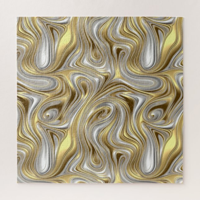 Quebra-cabeça Elegância líquida - Padrão líquido metálico (Vertical)