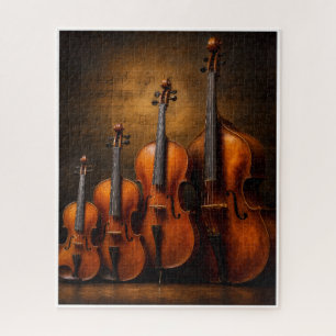 Quebra-cabeça Elegância Orquestral: A Família do Violino no Palc