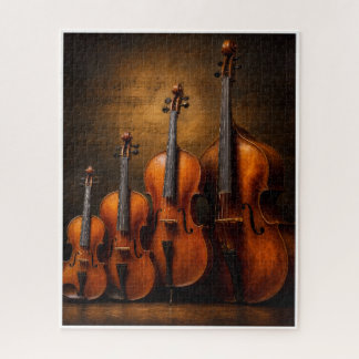 Quebra-cabeça Elegância Orquestral: A Família do Violino no Palc