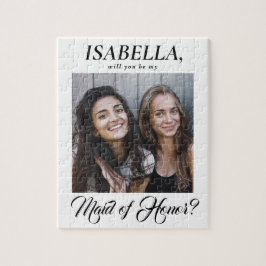 Quebra-cabeça Elegant Calligraphy Maid of Honor Proposal Photo
