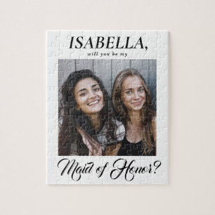 Quebra-cabeça Elegant Calligraphy Maid of Honor Proposal Photo