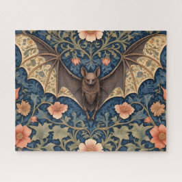Quebra-cabeça Elegante Bat Voador William Morris Inspirou Floral