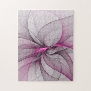 Quebra-cabeça Elegante Caos Moderno, Abstrato, Arte Fractal Rosa