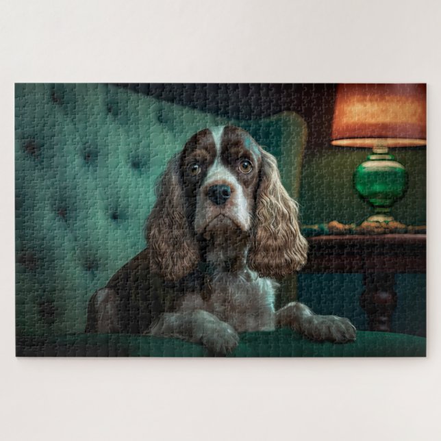 Quebra-cabeça Elegante Cocker Spaniel Classic, Design (Horizontal)
