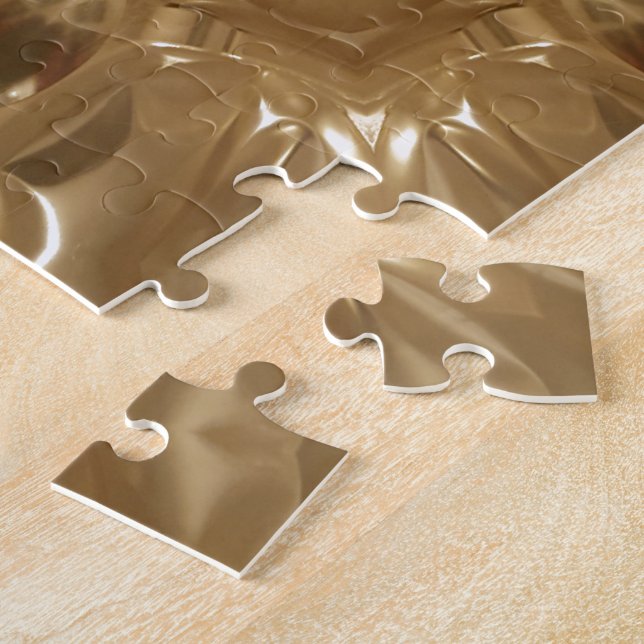 Quebra-cabeça Elegante Design Castanho Caleidoscópio Estrela Dou (Lateral)