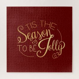 Quebra-cabeça Elegante do Rico Vermelho do Script Dourado "Esta