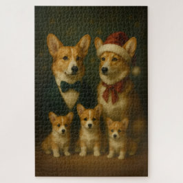 Quebra-cabeça Elegante Família Corgi, Natal