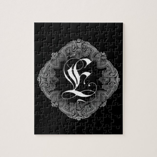 Quebra-cabeça Elegante Gótico inicial E (Vertical)