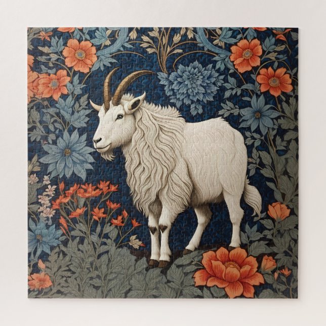 Quebra-cabeça Elegante Mountain Goat William Morris Inspirado (Vertical)