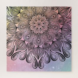Quebra-cabeça Elegante Pastel Mandala Trippy Psychedelic Hippie