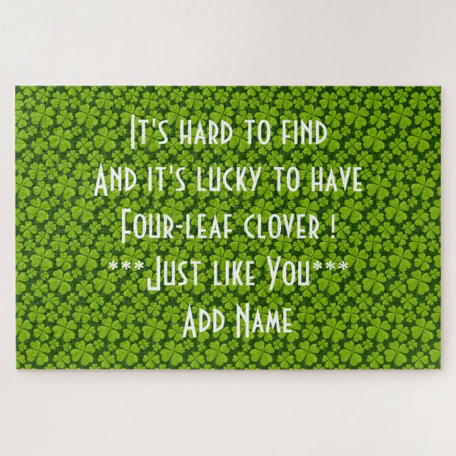 Quebra-cabeça Elegante Quatro Folhas Folha Floral (Horizontal)