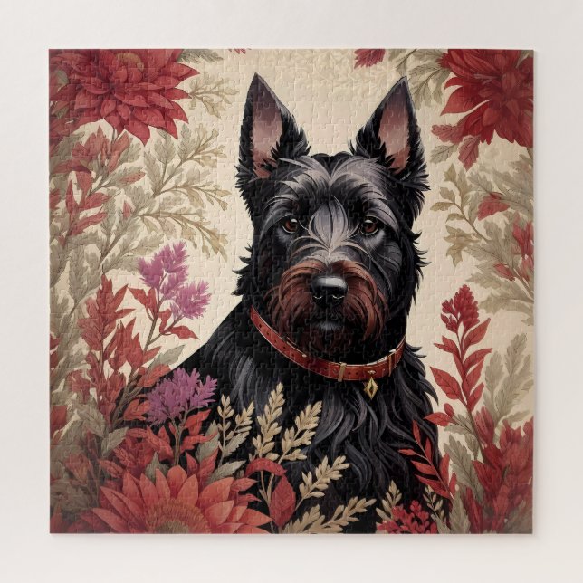 Quebra-cabeça Elegante Scottish Terrier Dog Portrait (Vertical)