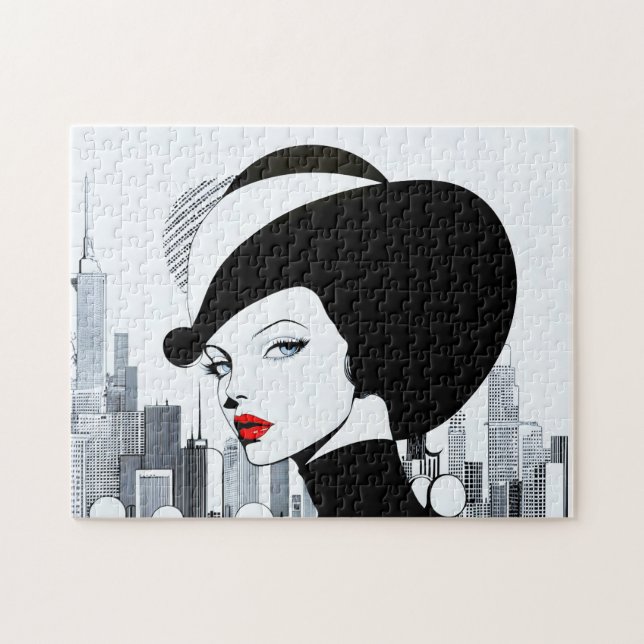 Quebra-cabeça Elegante Uptown Girl New York High Society (Horizontal)
