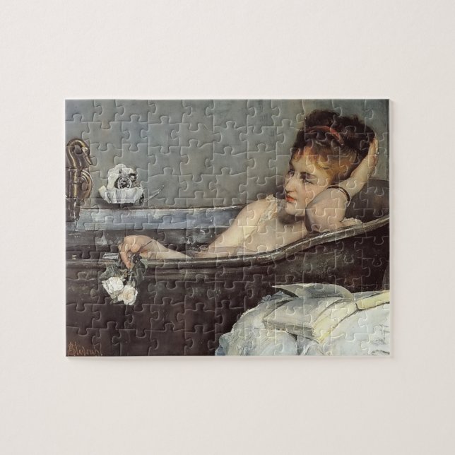 Quebra-cabeça Elegante Woman in the Bath (por Alfred Stevens) (Horizontal)