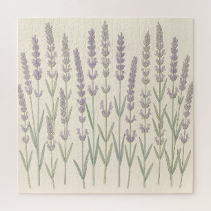 Quebra-cabeça Elegantes hastes de lavanda suave Botânica Roxa 