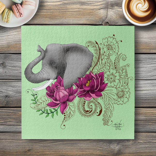 Quebra-cabeça Elephant and Henna (Criador carregado)