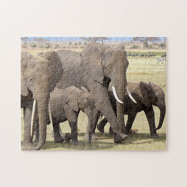 Quebra-cabeça Elephant Family Jigsaw Puzzle (Horizontal)