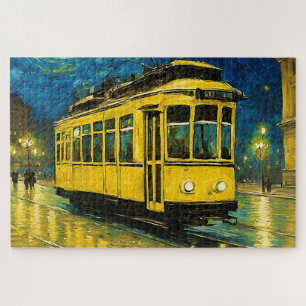 Quebra-cabeça elétrico amarelo numa noite estrelada - Budapeste