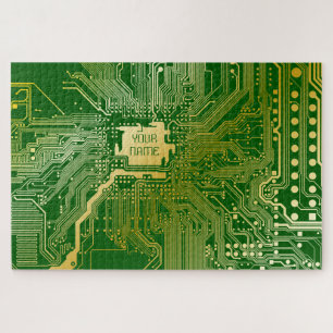Quebra-cabeça Eletrônicos de placa-mãe em circuito monograma C