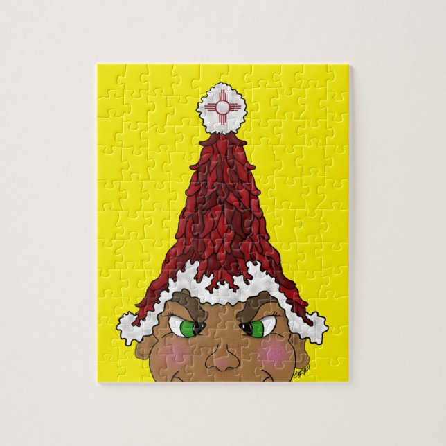 Quebra-cabeça Elf vestindo um Chapéu Noel Vermelho do Chile com  (Vertical)